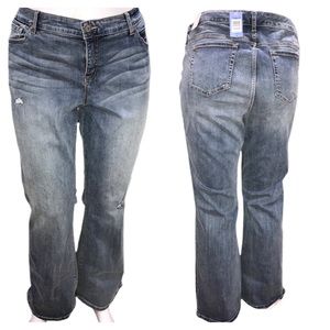 Torrid size 22 ❤NEW❤ Relaxed Boot Distressed Women's Denim Plus Blue Jeans